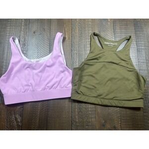 OUTDOOR VOICES Sports Bra Bundle, Techsweat Crop & Lightform Circleback, Size S